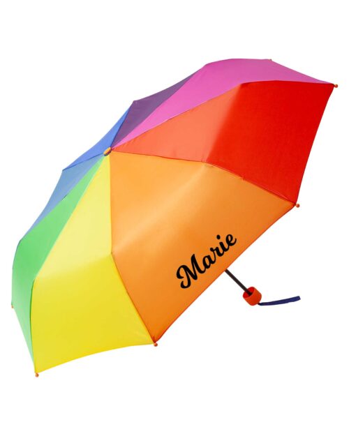 Kinder Regenschirm Regenbogen personalisiert mit Namen